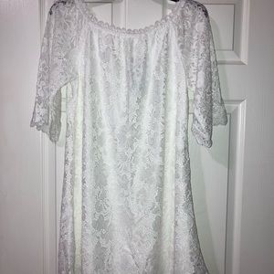 White lace mini dress